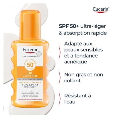 Eucerin Sun Protection Oil Control Sun Spray Transparent SPF50+ 200 ml