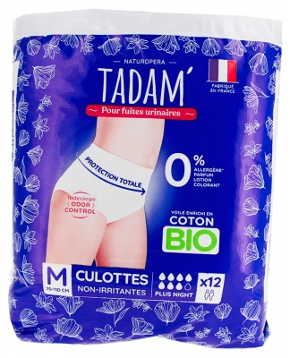 Tadam' Plus Night Bladder Trap Brief 12 Panties - Size: Size M
