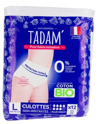 Tadam' Uriinleožu Izturības Apakšbikses Plus Nakts 12 Gab.