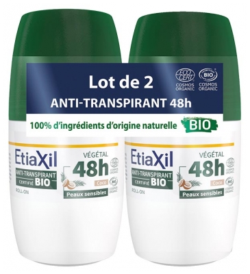 Etiaxil Deodorante Antitraspirante 48h Roll-On Organico Lotto di 2 x 50 ml