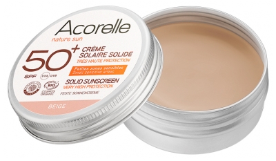 Acorelle Solid Solcreme SPF50+ Øko 20 g - Farvetone: Beige