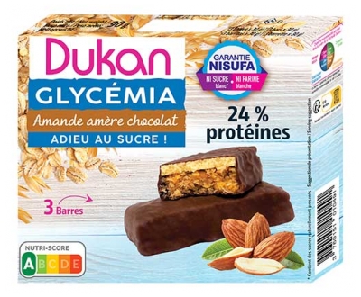 Dukan Glycémia Repen Amandel Bitter Chocolade 3 Repen
