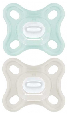 MAM Comfort 2 Sucettes en Silicone 0 Mois et + et une Boîte de Stérilisation