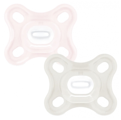 MAM Comfort 2 Silikonnappar 0 - 2 Månader och en Steriliseringsask - Färg: Rosa och beige