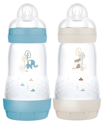 MAM 2 Mamadeiras Easy Start 260 ml 2 Meses e + Fluxo 2 - Cor: Oceano/areia