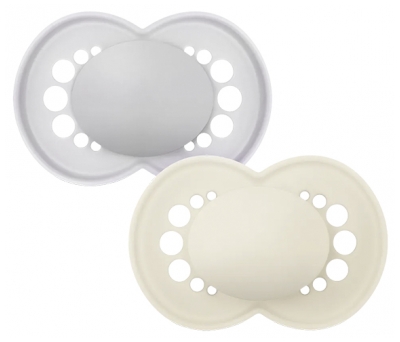 MAM 2 Sucettes Original Tendance 18 Mois et + - Couleur : Beige et Gris