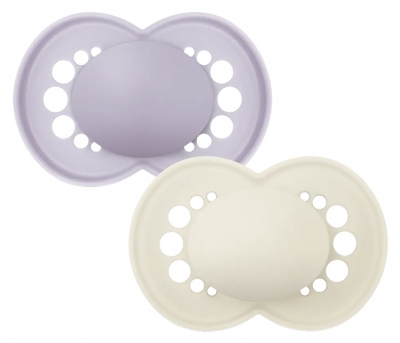 MAM 2 Sucettes Original Tendance 18 Mois et + - Couleur : Mauve et Beige
