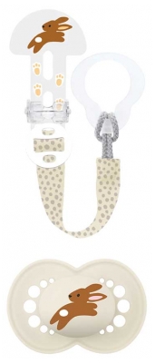 MAM Napp Original Natur 18 Månader och + med Napphållare - Färg: Kanin Beige