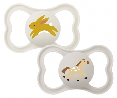 MAM 2 Sucettes Supreme 6 Mois et + - Modèle : Lapin et Cheval