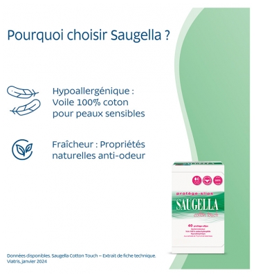 Saugella Cotton Touch Lot de 2 x 40 Protège-Slips