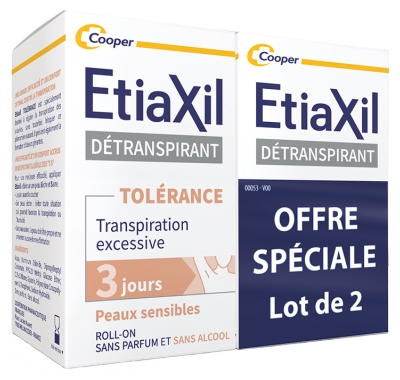 Etiaxil Detranspirant Achselhöhlen Empfindliche Haut Roll-on Lot 2 x 15 ml