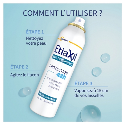 Etiaxil Déodorant Anti-Transpirant Protection 48H Aérosol Lot de 2 x 150 ml