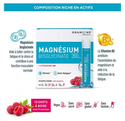 Granions Magnésium Bisglycinate 360 mg 10 Shots