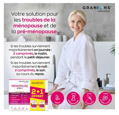 Granions Ménopause 6en1 180 Comprimés Offre Spéciale