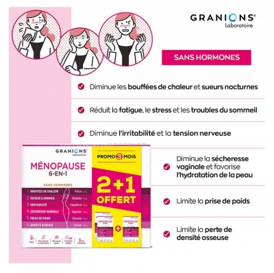 Granions Ménopause 6en1 180 Comprimés Offre Spéciale