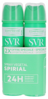 SVR Spiralförmiges Pflanzenspray Deodorant Anti-Feuchtigkeit Deodorant 48H Set mit 2 x 75 ml