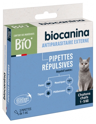 Biocanina Pipette Repellenti Gattino e Gatto da 500 g a 5 kg 4 Pipette