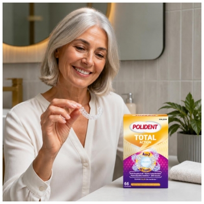 Polident Corega Total Action 4in1 Valiklis 66 Tabletės