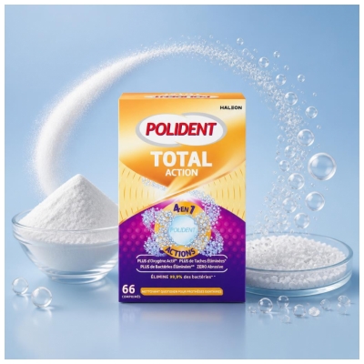 Polident Corega Total Action 4in1 Valiklis 66 Tabletės