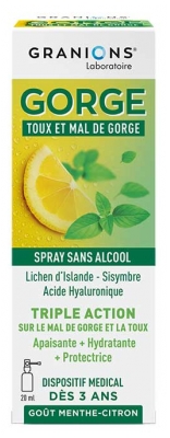 Granions Gorge -kurkkusuihke yskälle ja kurkkukivulle 20 ml