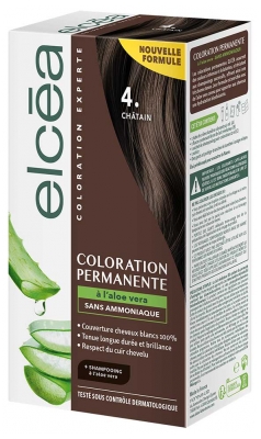 Elcéa Colore Permanente con Aloe Vera 122 ml - Colorare: 4. Castagno