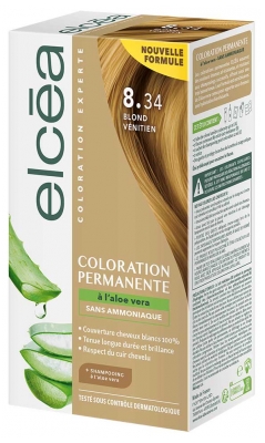 Elcéa Coloration Permanente à l'Aloe Vera 122 ml - Coloration : 8.34 Blond Vénitien