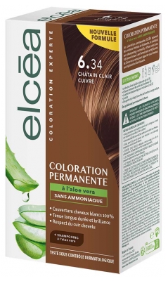 Elcéa Colore Permanente con Aloe Vera 122 ml - Colorare: 6.34 Castagno rame chiaro