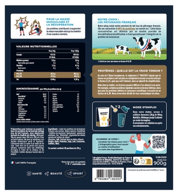 Nutri&Co Whey Isolat Native 900 g - Goût : Vanille