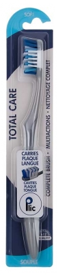 Escova de Dentes Suave Plic Dental Total Care - Cor: Cinzento