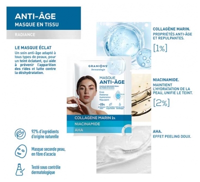 Granions Masque Anti-Âge Seconde Peau 2 Masques + 1 Offert