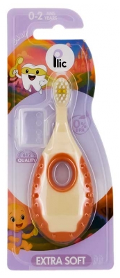 Escova de Dentes Extra Macia Plic Dental Baby 0-2 Anos - Cor: Laranja