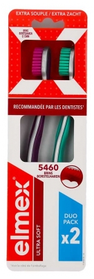 Elmex Ultra Soft 2 Brosses à Dents Ultra Souple - Couleur : Violet - Vert