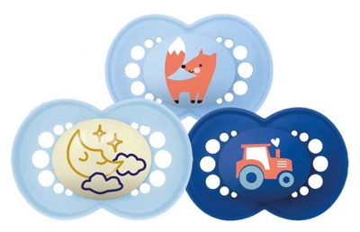 MAM 2 Soothers Original Nature + 1 Sucette Original Nuit 18 Months and Over