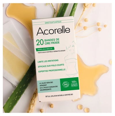 Acorelle Organic Underarm Cold Wax Strips 20 Strips