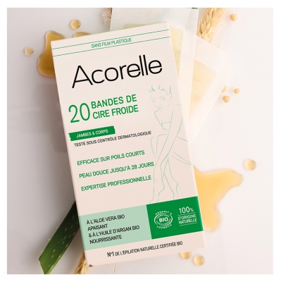 Acorelle Bandes de Cire Froide Jambes & Corps Bio 20 Bandes