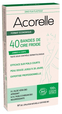 Acorelle Bandes de Cire Froide Jambes & Corps Bio 40 Bandes