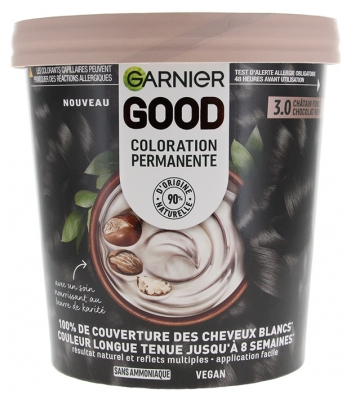 Garnier Good Dauerhafte Haarcoloration Ohne Ammoniak 160 ml - Haarfärbung: 3.0 Dunkelbraun Schwarze Schokolade