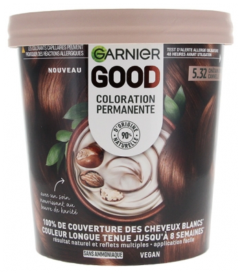 Garnier Good Coloration Permanente Sans Ammoniaque 160 ml - Coloration : 5.32 Châtain Doré Cannelle