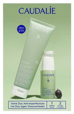 Caudalie Vinopure Salicylsyre Anti-Urenhedsserum 30 ml + Rensende Rensegelé 150 ml Gratis