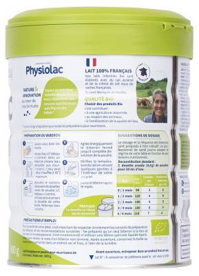 Physiolac Bio Formule Épaissie 1 0 à 6 Mois 800 g
