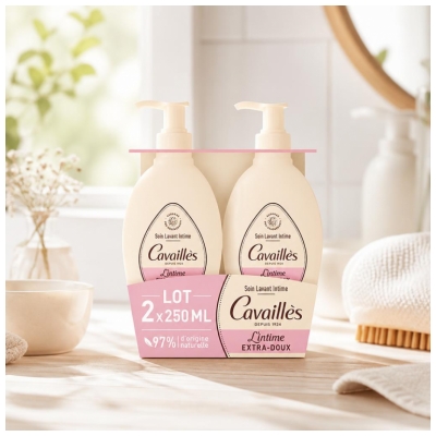 Cavaillès Extra-Maigs Intīmās Mazgāšanas Kopšanas Līdzeklis 2 x 250 ml iepakojums
