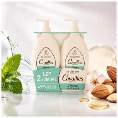 Cavaillès Intimās Mazgāšanas Kopšanas Līdzeklis Svaigumam 2 x 250 ml Iepakojumā