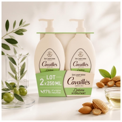 Cavaillès Vlažilno intimno čistilno sredstvo, paket 2 x 250 ml