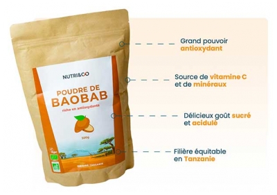 Nutri&Co Poudre de Baobab Bio 500 g
