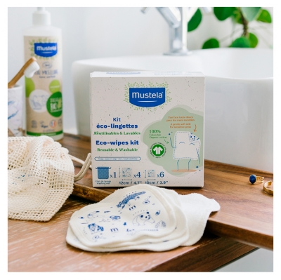 Mustela Eco-Toalhetes Kit Rede de Lavagem + 10 Toalhetes