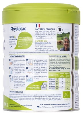 Physiolac Bio 1 0 à 6 Mois 800 g
