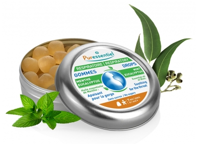 Puressentiel kvėpavimo takams skirtos Mėtų Eukalipto Gumos 45 g