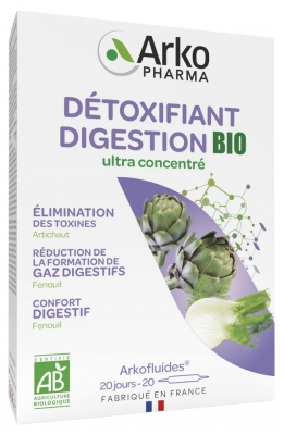 Arkopharma Arkofluides Détoxifiant Digestion Bio 20 Ampoules