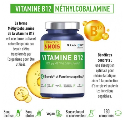 Granions Vitamine B12 180 Comprimés
