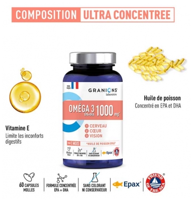 Granions Oméga 3 1000 mg 60 Capsules Molles